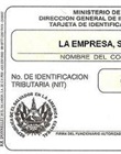 Tarjeta NIT persona jurídica